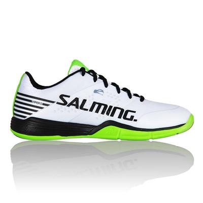 Salming Mens Viper 5 Indoor Court Shoes - White/Black/Green - main image
