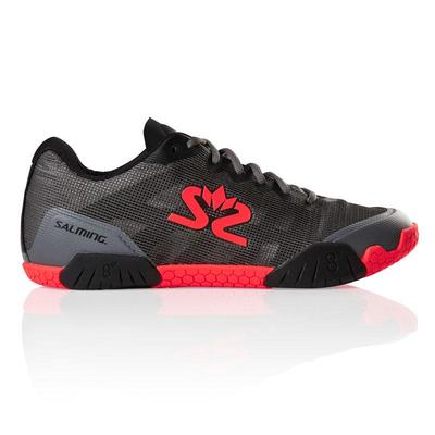 Salming Mens Hawk Indoor Court Shoes - Gun Metal/Lava Red - main image