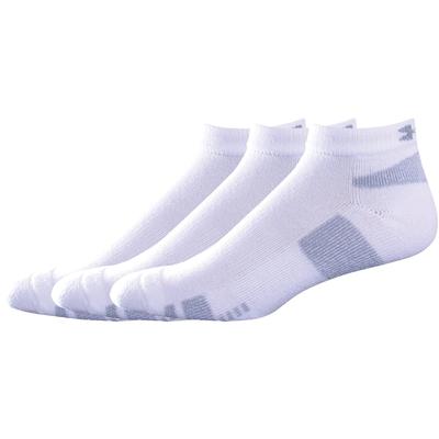 Under Armour Mens HeatGear Low Cut Crew Socks (3 Pairs) - White - main image