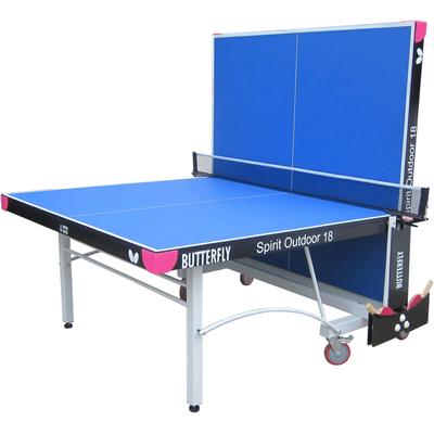 Butterfly Spirit Rollaway Outdoor Table Tennis Table (18mm) - Blue