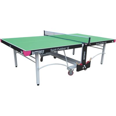 Butterfly Spirit Rollaway Outdoor Table Tennis Table (18mm) - Green - main image