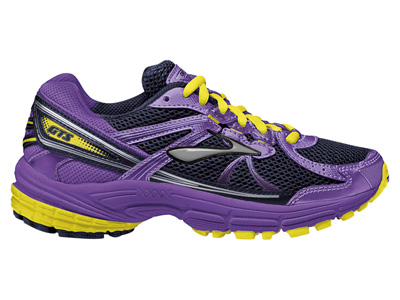 Brooks Girls Adrenaline GTS Running Shoes - Purple/Black/Yellow - main image