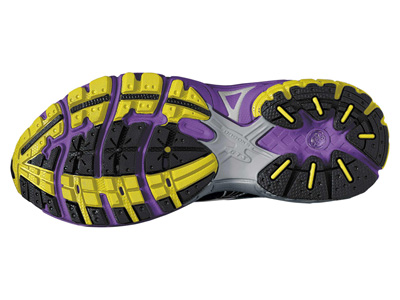 Brooks Girls Adrenaline GTS Running Shoes - Purple/Black/Yellow - main image