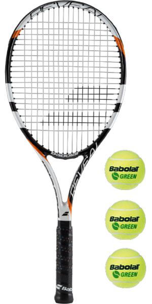 Babolat Reveal Tennis Racket Kit (+ 3 Balls) - Black/White