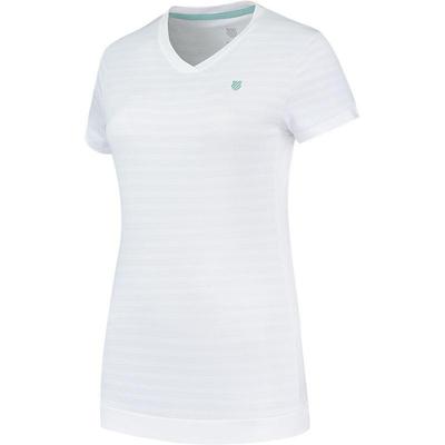 K-Swiss Womens Hypercourt V-Neck Tee - White - main image