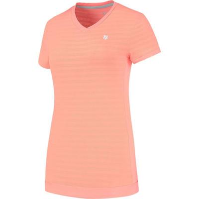 K-Swiss Womens Hypercourt V-Neck Tee - Peach - main image