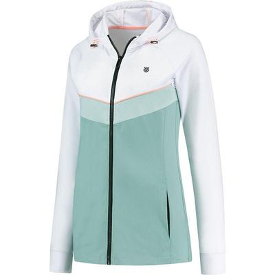 K-Swiss Womens Hypercourt Tracksuit Jacket - White/Light Green - main image