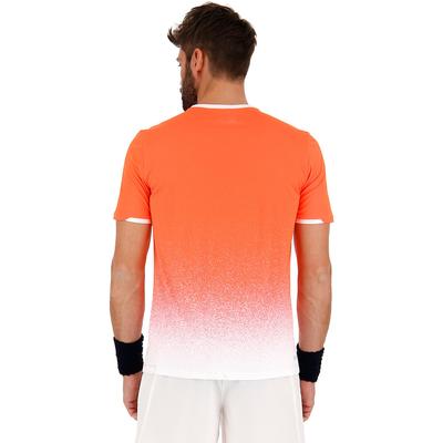 Lotto Mens Tech Tee - Fiery Coral/Bright White - main image