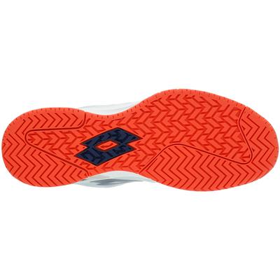 Lotto Mens Mirage 100 Tennis Shoes - All White/Navy Blue/Orange - main image