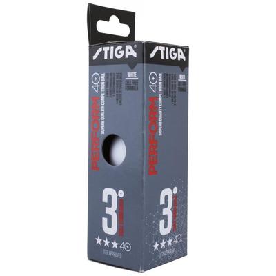Stiga 3 Star Perform Plastic Tennis Balls (Pack of 3) - White - main image