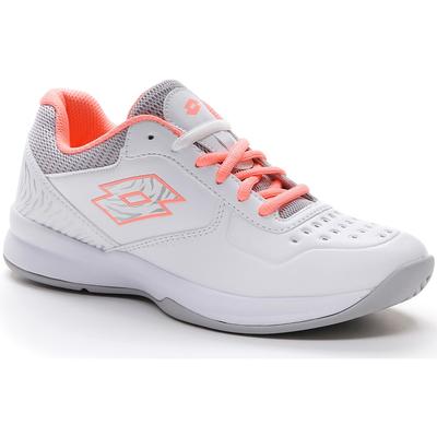 Lotto Womens Space 600 II All-Round Tennis Shoes - White/Metallic Silver/Coral - main image