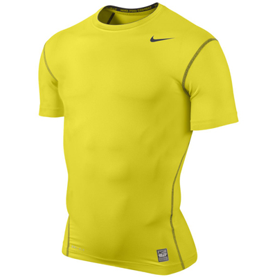 Nike Pro Core Short Sleeve Tight Crew - ElectroLime/Anthracite - main image