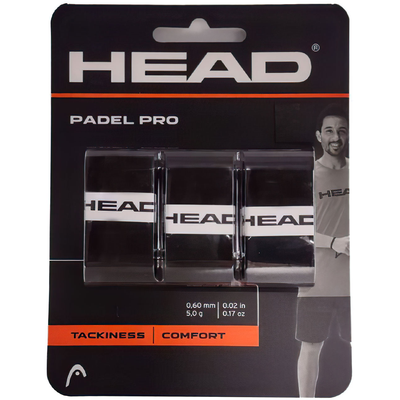 Head Padel Pro Overgrips (Pack of 3) - Black - main image