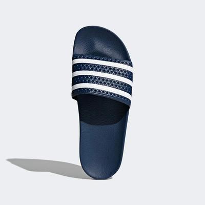 Adidas Mens Adilette Sliders - Navy Blue