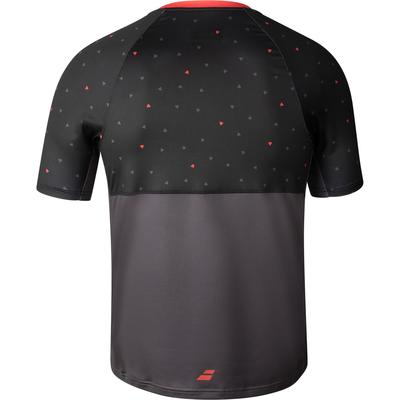 Babolat Boys Compete Crew Neck Tee - Black/Poppy Red - main image