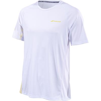 Babolat Boys Performance Crew Neck Tee - White/Dark Yellow - main image