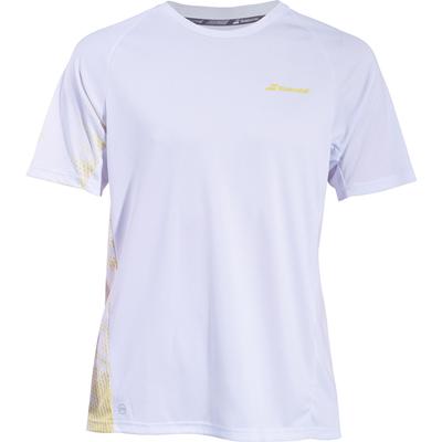 Babolat Boys Performance Crew Neck Tee - White/Dark Yellow - main image