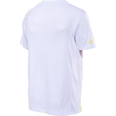 Babolat Boys Performance Crew Neck Tee - White/Dark Yellow - main image