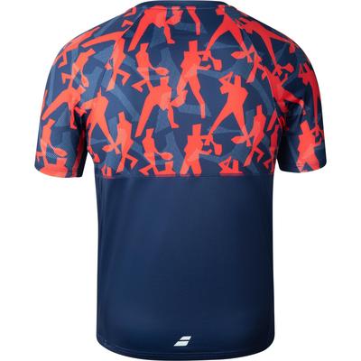 Babolat Mens Compete Crew Neck Tee - Poppy Red/Estate Blue - main image