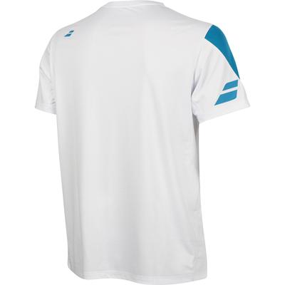 Babolat Mens Performance Crew Neck Tee - White/Mosaic Blue - main image