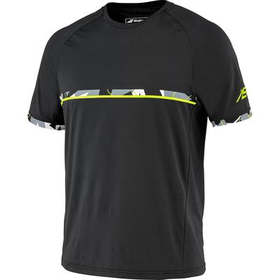 Babolat Mens Aero Crew Neck Tee - Black/Yellow - main image