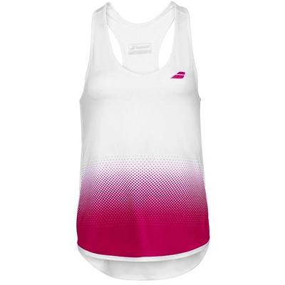 Babolat Womens Compete Tank Top - White/Vivacious Red - main image