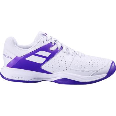 Babolat Mens Pulsion All Court Wimbledon Tennis Shoes - White/Purple