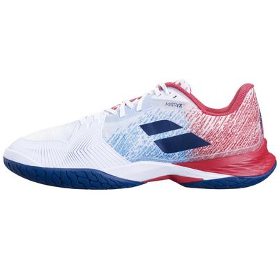 Babolat Mens Jet Mach III Wide Tennis Shoes - White/Estate Blue - main image