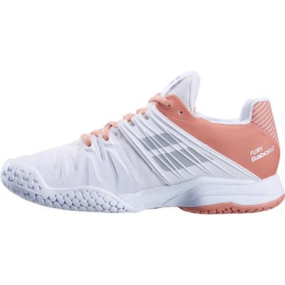 Babolat Womens Propulse Fury Tennis Shoes - White/Coral - main image
