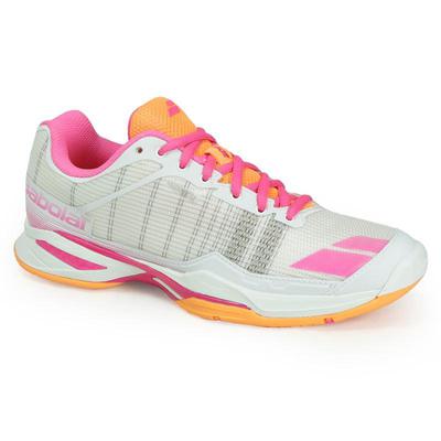 Babolat Womens Jet Team Tennis Shoes - Court White/Orange/Pink - main image