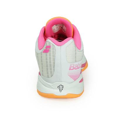 Babolat Womens Jet Team Tennis Shoes - Court White/Orange/Pink