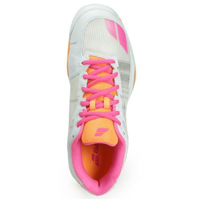 Babolat Womens Jet Team Tennis Shoes - Court White/Orange/Pink - main image
