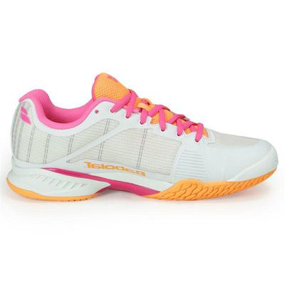 Babolat Womens Jet Team Tennis Shoes - Court White/Orange/Pink - main image