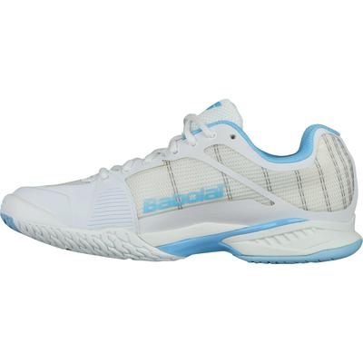 Babolat Womens Jet Mach I Tennis Shoes - White/Sky Blue - main image