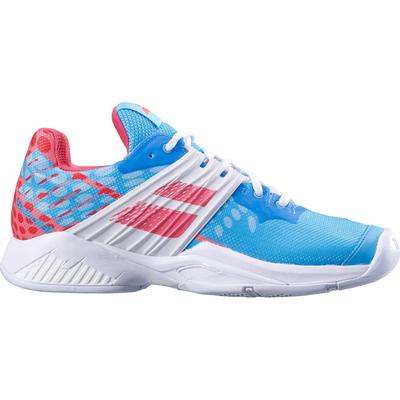 Babolat Womens Propulse Fury Tennis Shoes - Sky Blue/Pink - main image