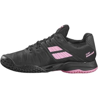 Babolat Womens Propulse Fury Tennis Shoes - Black/Geranium Pink