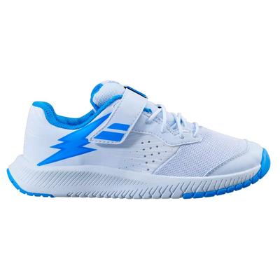 Babolat Kids Pulsion Velcro Tennis Shoes - White/Blue