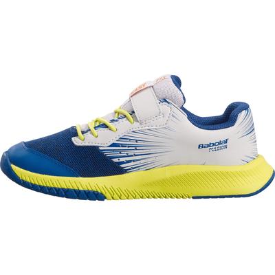 Babolat Kids Pulsion Velcro Tennis Shoes - Dark Blue/Sulphur Spring