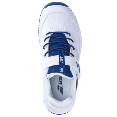 Babolat Kids Pulsion Velcro Tennis Shoes - White/Estate Blue