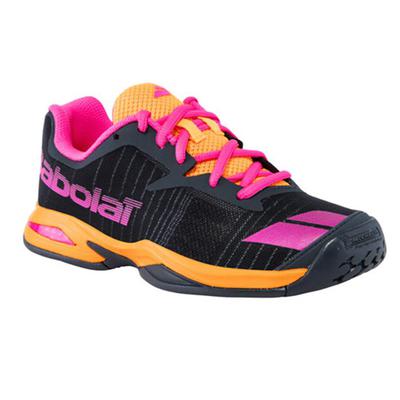 Babolat Kids Jet Tennis Shoes - Grey/Orange/Pink