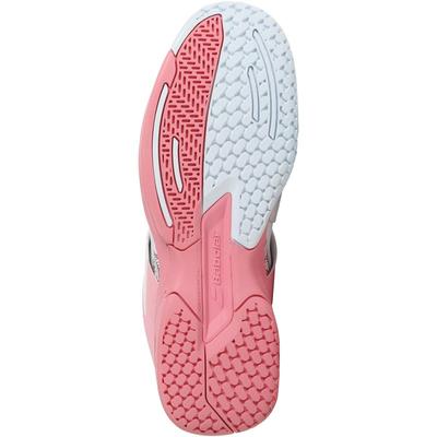 Babolat Kids Propulse Tennis Shoes - White/Geranium Pink