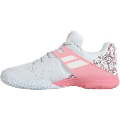 Babolat Kids Propulse Tennis Shoes - White/Geranium Pink - main image