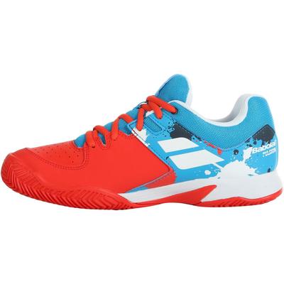 Babolat Kids Pulsion Clay Tennis Shoes - Tomato Red/Blue Aster - main image