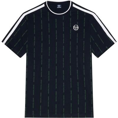 Sergio Tacchini Mens Pinstripe T-Shirt - Navy/Green