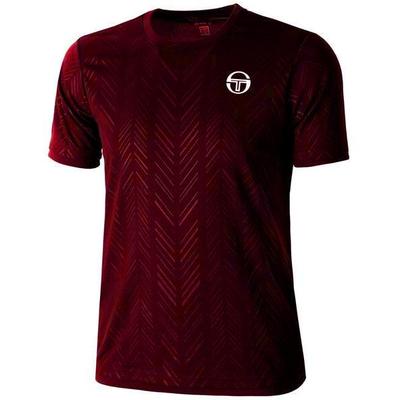 Sergio Tacchini Boys Chevron Junior T-Shirt - Bordeaux/White - main image