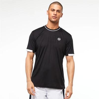 Sergio Tacchini Mens Young Line Pro Tennis T-Shirt - Black/White - main image