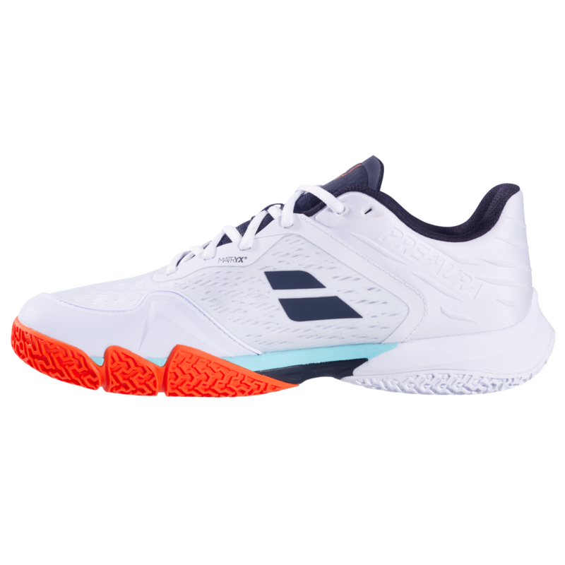 Babolat Mens Jet Premura 3 Lebron Padel Shoes - White/Orange - main image