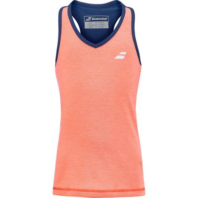 Babolat Girls Play Tank Top - Orange/Dark Blue - main image