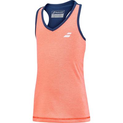 Babolat Girls Play Tank Top - Orange/Dark Blue - main image