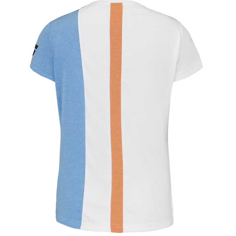 Babolat Girls Play Cap Sleeve Tee - White/Blue - main image
